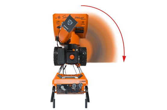 Автоматический дифференциал позволяет без усилий маневрировать снегоуборщиком на любых поверхностях, перебрасывая крутящий момент между колесами в зависимости от условий работы. При необходимости дифференциал можно разблокировать с помощью специального рычага.